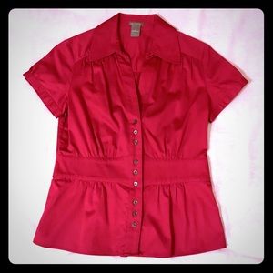 ANN TAYLOR - Cap Sleeve Shirt - Sz 2